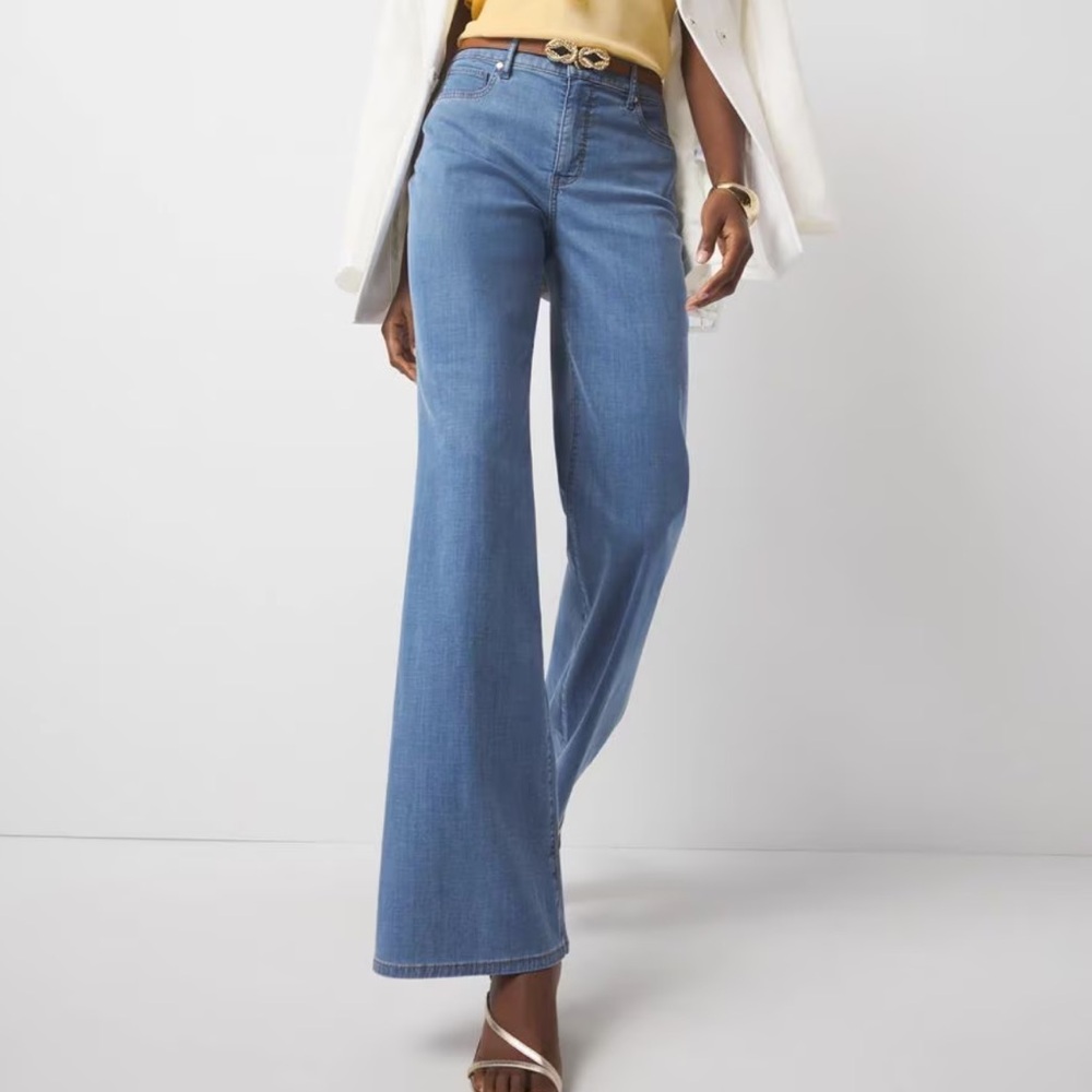 White House Black Market High Rise Wide Leg Jeans Size 14